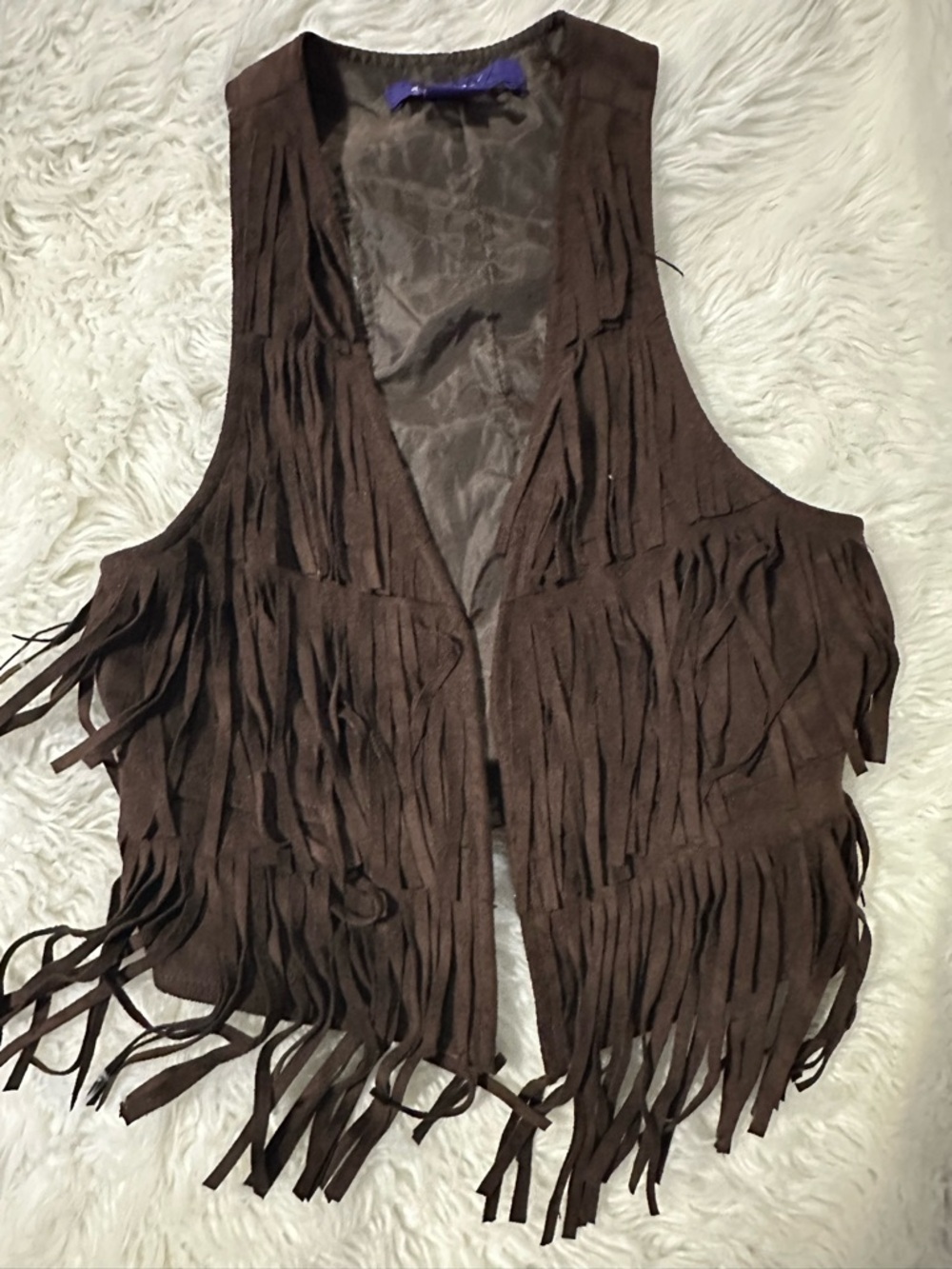 Miley Cyrus & Max Azria Dark Brown Suede Fringe Vest